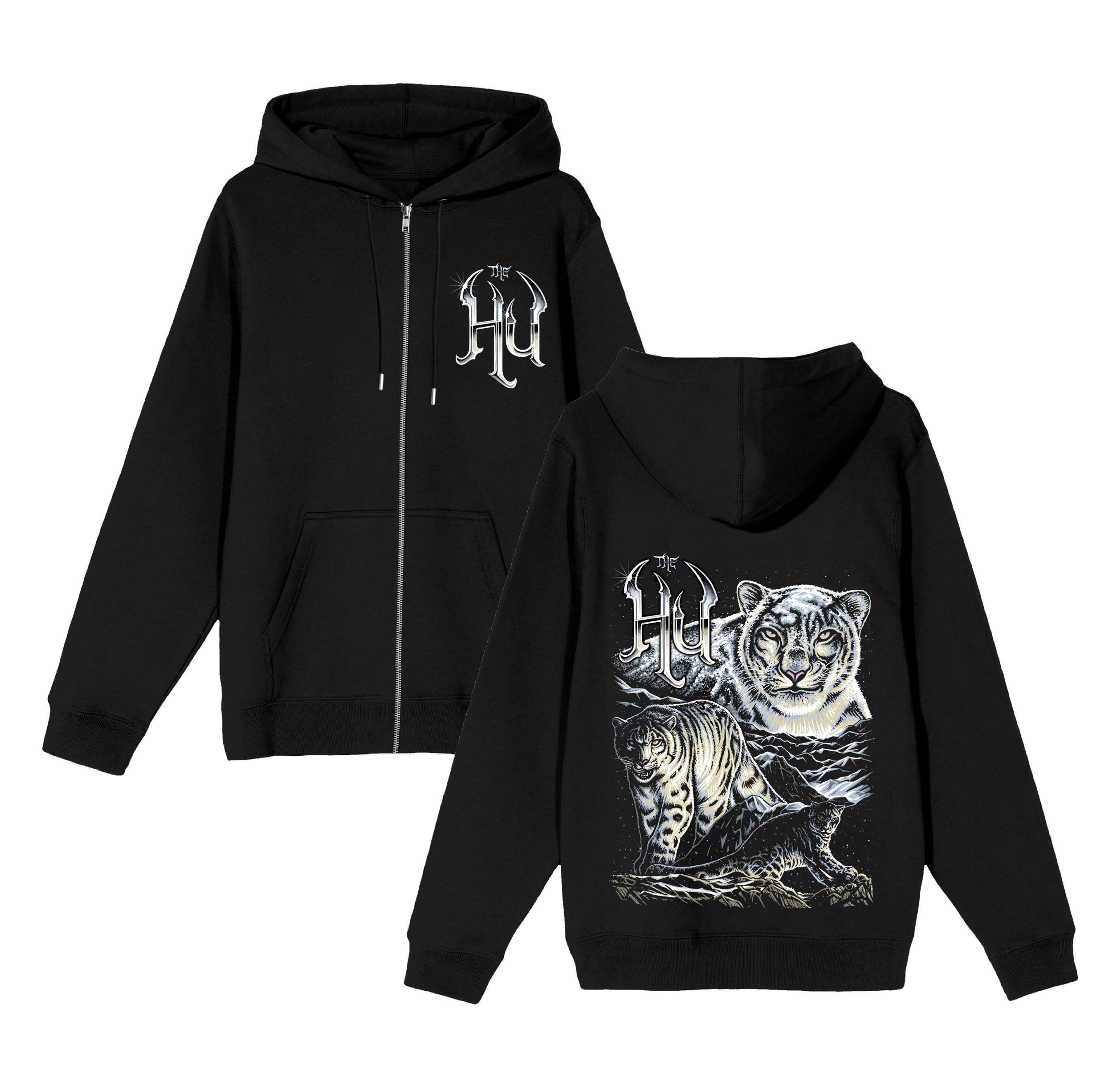 The Hu Official Merchandise - Snow Leopard Zip Hoodie – The Hu Store