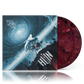 Vinyl record with a dramatic cover featuring a sword and celestial design, alongside a red marbled vinyl disc.
